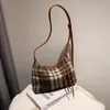 Abendtaschen Tasche für Frauen 2022 Sling Faumos Marke Mode Kariert Tweed Einzelne Schulter Achsel Messenger