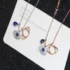 2019 Classic Evil Eye Colar Jewelry for Women Girls Jewelry Set Gift Silver Rose Gold 2Colors 925 Sterling Silver Plated282s