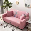 Couvre-chaises couverte de canap￩ extensible rose Coup de plumes color￩ canap￩ sectionnel de protecteur de meubles tout compris