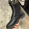 Motorcycle Boots Martin Women Shoes Knitting f Print Cloth Leather Elastic Sleeve