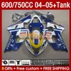 OEM Fairings Tank f￶r Suzuki GSXR-600 GSXR600 GSXR-750 K4 GSXR750 04 05 153NO.40 GSXR 600 750 CC 600CC 750CC 2004 2005 GSX-R600 04-05 injektion M￶gelm￤ssan