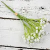 Kwiaty dekoracyjne 7,9 cala biały gipsophila Baby's Baby's Baby Artificial Flower Wedding Bride Bukiet DIY Fałszywe aranżacja imprezy domowej