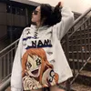 Herrtröjor tröjor män kvinnor hoodies anime kläder huvtröja japanska hoddies långärmad topps koreanska hodies zoro nami dropship