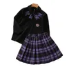 Clothing Sets School Uniform Suit Baby Girls Sets Autumn Spring Cotton Tops Long Sleeve Skrit 2 Pieces Kids Clothes Children Outfits 6 8 10Y 220916