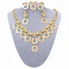 Серьги по ожерелью устанавливают Нигерию 24K золотые роскошные круглые браслет свадебные свадебные аксессуары, женщины