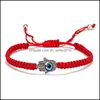 Charm Armbänder Blau Evil Eye Kette Frauen Männer Geflochtenes Rotes Seil Charm Armband Doppelperlen Schmuck Armbänder Einstellbar Dhseller2010 Dhge6