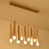 Hängslampor lukloy trä stick lampa ljus kök ö vardagsrum butik dekoration modern säng naturliga rörljus