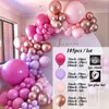 Inne imprezy imprezowe 115pcs balon łuk Garland Rose Gold Chorme Metallic Balloony Pink Globos Wszystkie urodziny