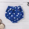 Set di abbigliamento My 1st 4 Of July Born Baby Boy Girl Body in cotone a maniche corte Tops Star Print Bloomers Shorts Fascia per capelli 3PCS Set di vestiti