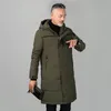 Men's Down Parkas Plus Size 5XL Middle-aged Winter Coat For Father Long White Duck Jacket Hooded Parka Overcoat 220916