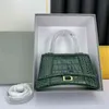 Designer väskor timglasväska Digner Small Hand Mini Luxury Women Crocodile präglad moderosa svart timme glas axel kvinnor crossbody greentote väska