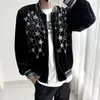 Vestes pour hommes Star européenne Strass Zipper Veste de baseball Hommes Manteau 2022 Automne Rétro High Street Couple Bomber Mâle