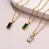 Colliers pendants Charme de zircone cubique de luxe pour femmes Tone dor￩ en acier inoxydable CL Col de bijoux de collier