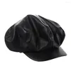 Berets Brim Solid Color Khaki Octagonal Cap Autumn Winter Round Women Cloud Shape Beret Korean Style Hat