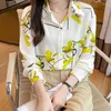 Camicette da donna Camicie a maniche lunghe per donna Camicetta in raso Stile coreano Top di base Office Lady Work Blusa Feminina Chemises