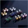 Stud Classic 3a Cubic Zirkon Stud oorbellen rond kristal meisje oor voor vrouwen mticolor sieraden cadeau bruiloft feest 3011 Q2 d dhseller2010 dhgen