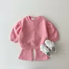 Clothing Sets MILANCEL Baby Clothing Set Solid Hoodies And FlarePants 2Pcs Girls Suits 220916