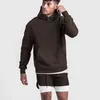 Felpe con cappuccio da uomo 2021 Palestre invernali da uomo in cotone Felpa con cappuccio Fitness Bodybuilding Giacca alta tasche a marsupio Marchio di qualità Abbigliamento con cappuccio