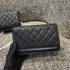 Womens Woc Classic Mini Flap Quilted Bag Caviar Leather Calfskin Multi Pochette Telefonkort Holder GHW SHW Crossbody Shoulder Designer W 306T