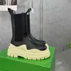 Kvinnor Stövlar Chunky Boot Fashion Anti-Slip Platform Bootie Real Leather Crystal Outdoor Martin Ankle Designer Bottega Tire Botega Storm Däck