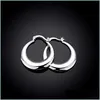 Hoop Huggie 925 Sterling Sier Circle Glatte große Hoop -Ohrringe für Frauen Hochzeit Engagement Schmuck 1242 T2 DROP DELUS DHSELLER2010 DHYG1