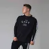 Men's Hoodies Sweatshirts New Fashion Brand Gym Men's Sports Stretch Long-sleeved Casual Loose Sportswear Men's Navy Blue Cotton Sweater Side Clip Tops