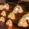 Weihnachtsdekorationen, Regenbogen-LED-Lichterketten, Feengarten, Vorhang, Schlafzimmer, Hochzeit, Weihnachten, Festival, Girlande, Zuhause, Innenbereich, Halloween-Dekoration, Lampe 220916