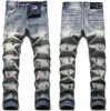 Herenjeans 24SS High Fashion Brand Men Designer gescheurde Biker Slim Fit Motorcycle Denim Jean