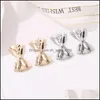 Stud Fashion Ladys Chic Metal Earrings Rose Gold Heart Stud for Women Drop Delivery 2021 Jewelry DHSeller2010 DHJM5