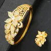 Halsbandörhängen set Godki 4st Luxury Flower African Jewelry for Women Wedding Bridesmaid 2023 Naija Bridal Party Sets