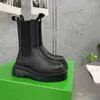 Damenstiefel, klobiger Stiefel, modisch, rutschfest, Plateaustiefel, echtes Leder, Kristall, für den Außenbereich, Martin-Knöcheldesigner, Bottega Tire, Botega Storm Tyres