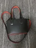 Moda çantası cabata tasarımcı totes perçin gerçek deri kırmızı dip çanta kompozit el çantaları ünlü çanta alışveriş çantaları siyah 2022