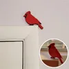 Décorations de Noël Décoration de la maison Ornement d'oiseau rouge en bois pour la porte murale suspendue Addition amusante à la chambre de l'enfant