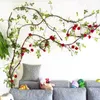 Kerstdecoraties 300 cm kunstmatige hangende nep bloemen touw zijden rozen vine plastic planten rattan slinger krans bruiloft huis feest decoraties 220916