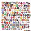 Charms 100Pcs Whole Mix Cartoon Shoes Charms Sile Soft Animal Cat Rabbit Hole Slipper Accessories For Kids Gifts Croc Dr Seashellshop Dhvsd