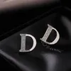 2022 neue Klassische D Brief Einfache Silber Farbe Ohrring Koreanische Mode Schmuck Party Mädchen Luxus Zubehör Für Frau Ohrringe