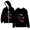 Herrtröjor Happy Halloween kläder 3d hoody tryck män kvinnor dragkedja jackor toppar coola pojkar flickor zip up hooded höst tröjor