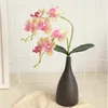 Decoratieve bloemen latex nep bloem phalaenopsis orchid real touch kunstmatige vlinder orchideeën stam plant middelpunt siliconen 4