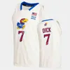 Basketball Gradey Dick Basketball Jersey Custom KU Kansas Jayhawks Basketball Stitched Embroidered jerseys