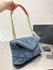 Puffer Toy Umhängetasche Denim gesteppte Handtasche Frauen Designer Kette Umhängetaschen Frauen Geldbörse Brieftasche