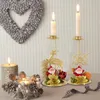 Christmas Decorations Candlestick Santa Claus Snowflake Star Creative Iron Candle Holder For Xmas Year Party Home Dinner Decor Noel Gift