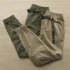 Men's Pants 2022 Cargo Denim Trousers For Men Tide Brand Retro Casual And Women Loose Solid Color Nine-point