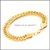 Braccialetti con ciondoli Heavy 44G Hypotenuse Net Bracciale 18Kt Yellow Gold Hge 230Mm Mens Nuovo 100% oro reale Jllflh Carshop2006 Dhseller2010 Dhfqa