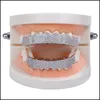 Grillz Dental Grills Micro Pave Cubic Циркония Sier Gold Color Goots Grill