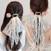 Mode dentelle ruban cheveux bâtons femmes élégantes artificielles Rose épingles à cheveux avec broderie Organza ruban coiffure accessoires de cheveux