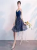 Party Dresses A-Line Strapless Short / Mini Polyester Sparkle Blue Cocktail Homecoming Dress with Sequin Crystals 2022