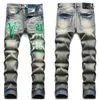 Herenjeans 24SS High Fashion Brand Men Designer gescheurde Biker Slim Fit Motorcycle Denim Jean