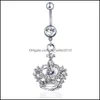 Navel Bell Button Rings 4 Colors Style Belly Ring Crown Piercing Jewelry Rings Body Dangle Accessories Fashion Charm Dr Dhseller2010 Dhums