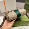 Evening Bags Crossbody Ophidia Camera Bag Retro Handbags Purse Canvas Leather Zipper Closure Red Green Ribbon Adjustable Shoulder Strap Fash