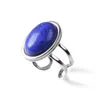 Gemme ovale hommes mode Agate pierre Howlites anneaux redimensionnable couleur argent bagues pour femmes bijoux fête cadeau